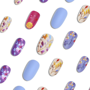 Odvojive naljepnice za nokte s cvjetnim uzorkom, dugi balet nokti, luksuzan izgled