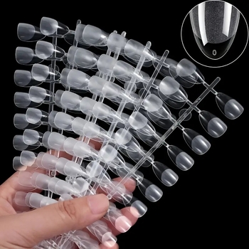 120 komada naljepnica za nokte u obliku badema, prozirne, bešavne, francuski stil, polumatne