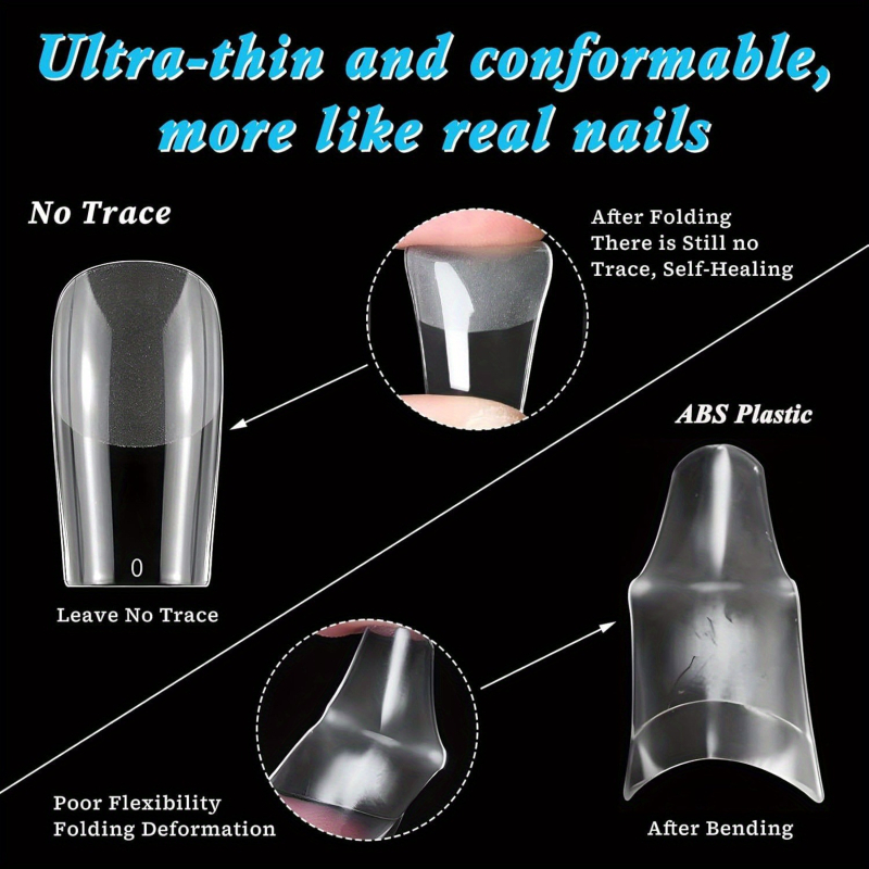 Gelové tipy na nechty pre predĺženie – plné krytie, mäkký gel, zakrivené, samolepiace, francúzska mandľová forma, krabica 600 kusov