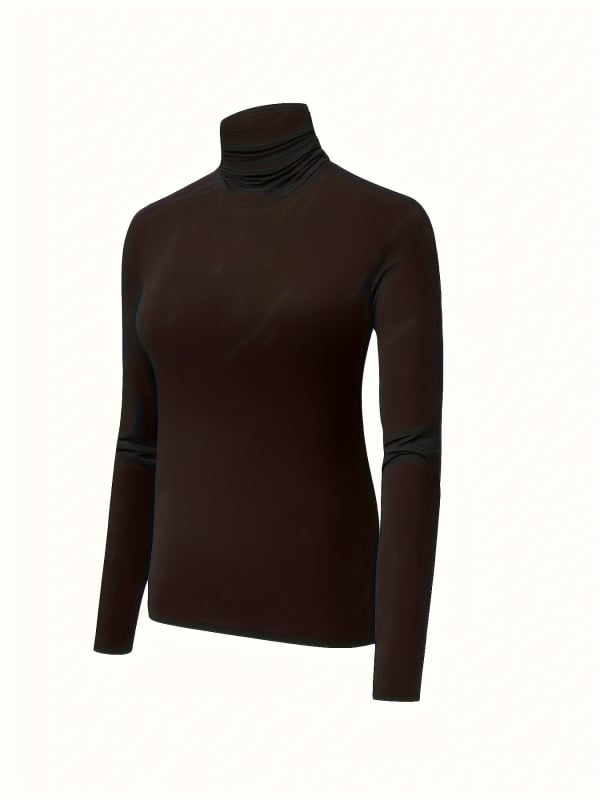 Top s vysokým golierom - úzky strih, dlhé rukávy, polyester s elastánom