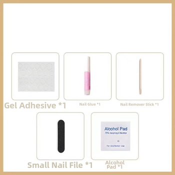 Dlhé kapkové umelé nechty s ružovým motívom, ultra tenké a bez švov, ručne vyrobené