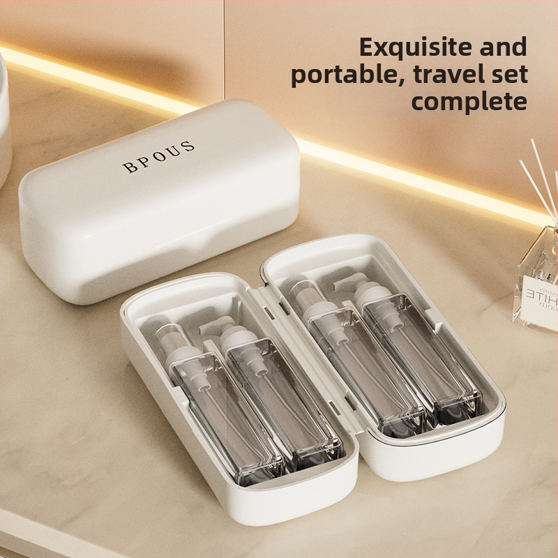 Znovu plniteľná sada fľaštičiek s jemným rozprašovačom, objem 50 ml, PP materiál, vstrekovacie formovanie, vhodné pre šampón, telové mlieko, parfém a očný krém