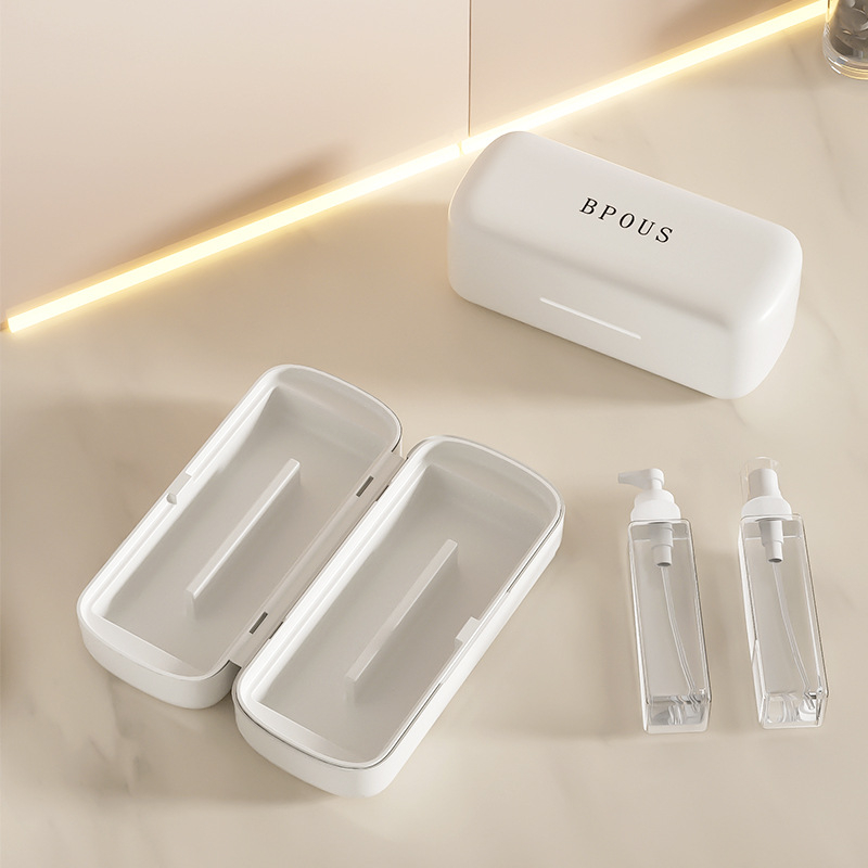 Znovu plniteľná sada fľaštičiek s jemným rozprašovačom, objem 50 ml, PP materiál, vstrekovacie formovanie, vhodné pre šampón, telové mlieko, parfém a očný krém