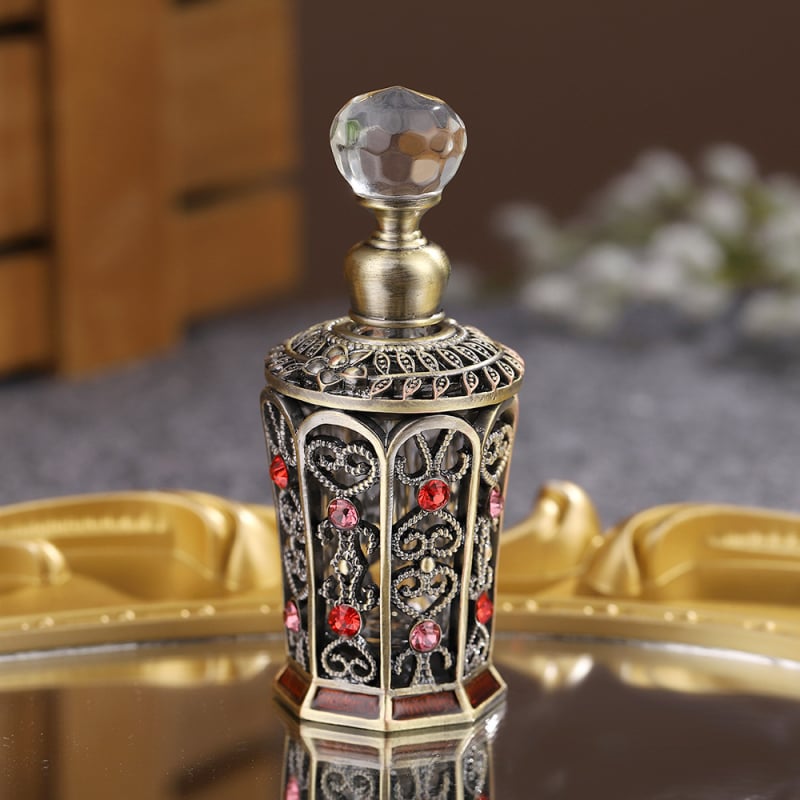 Fľaša na parfum z kovu zinku a sklenenou guľou, 92,4 g, rozmerové spracovanie