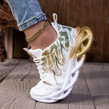 Casual ženske tenisice s mrežastim gornjim dijelom, gradijentnim uzorkom, okrugli prst, EVA đon, vezanje