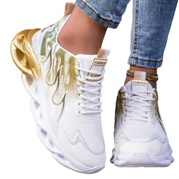 Casual ženske tenisice s mrežastim gornjim dijelom, gradijentnim uzorkom, okrugli prst, EVA đon, vezanje