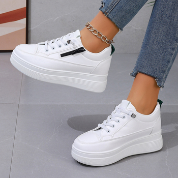 Ženske casual tenisice, PU gornji dio, okrugli nos, platforma 3–5 cm, gumeni đon, mrežasti unutrašnji dio