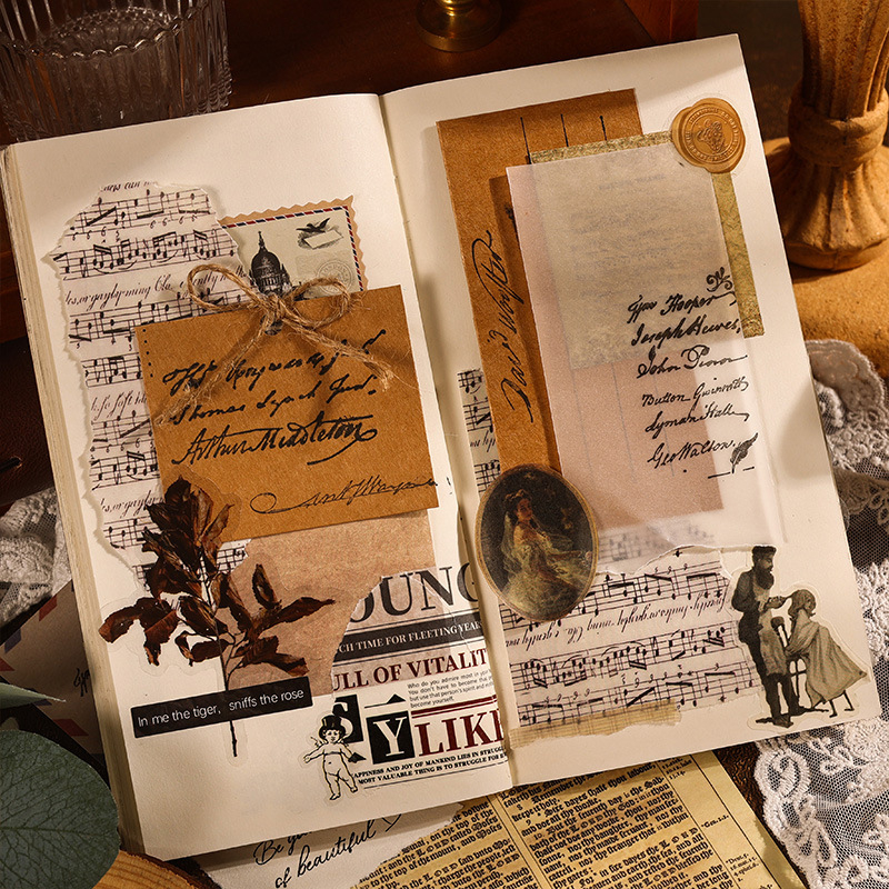 Set de ștampile din lemn – seria Yuezhen Art Font, litere engleze retro, 8 bucăți pentru copii