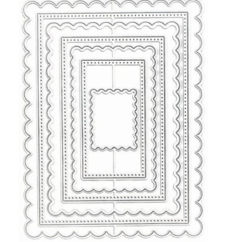 Scrapbooking DIY alat za rezanje od karbonskog čelika – šablona za embosiranje s pravokutnim okvirom, moderan minimalistički stil, League marka, kućna upotreba