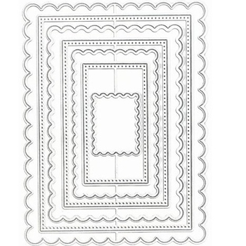 Scrapbooking DIY alat za rezanje od karbonskog čelika – šablona za embosiranje s pravokutnim okvirom, moderan minimalistički stil, League marka, kućna upotreba