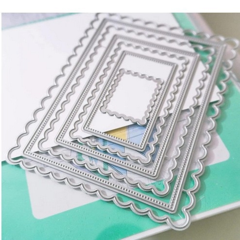 Scrapbooking DIY alat za rezanje od karbonskog čelika – šablona za embosiranje s pravokutnim okvirom, moderan minimalistički stil, League marka, kućna upotreba