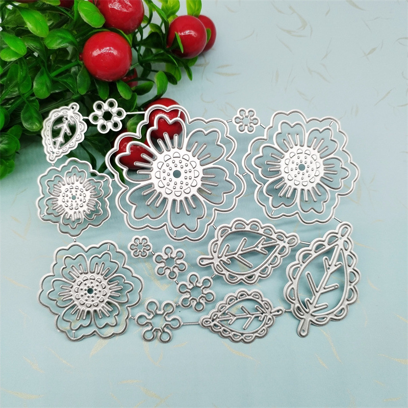 Die za rezanje papira – karbonsko čelik, graviranje, biljni motiv, uredska uporaba, 23.5 g