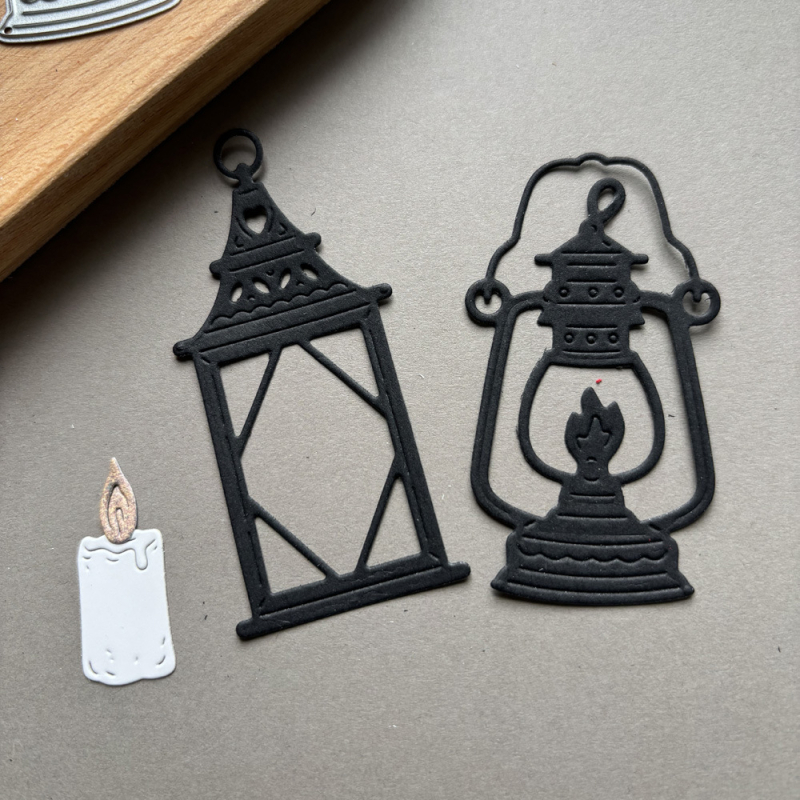 Retro šablona za rezanje u obliku uljne lampe od karbonskog čelika, za albume i scrapbook, moderan minimalistički stil, za kućnu upotrebu