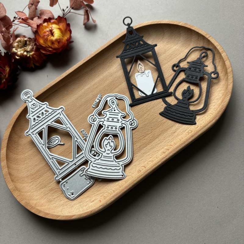 Retro šablona za rezanje u obliku uljne lampe od karbonskog čelika, za albume i scrapbook, moderan minimalistički stil, za kućnu upotrebu