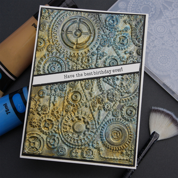 Șablon de embosare cu dinți de angrenaj, textură 3D concav-convex, clips pentru embosare și dosar de embosare pentru jurnal DIY — Greutate netă 105 g