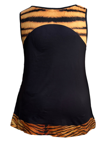 Dámske tielko bez rukávov s potlačou zvieraťa, polyester-spandex, mikroelastickosť, ramienka, bežná dĺžka 50–65 cm