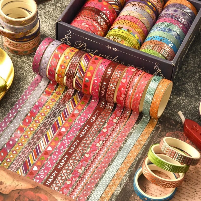 Salt Series Washi лента и стикерен комплект за рамки – модерен минималистичен стил, DIY дълги ленти 250301004