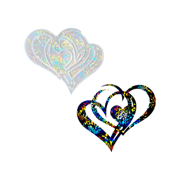 Silikonski kalup za smolu za DIY — holografski presloženi srčani uzorak, nepravilnog oblika, zidni ukras