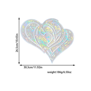 Silikonski kalup za smolu za DIY — holografski presloženi srčani uzorak, nepravilnog oblika, zidni ukras
