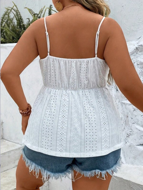 Top bez rukava s vezanjem i izrezima, poliester 95%+, srednja duljina, nepravilan kroj