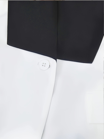 Plášťové sako z polyesteru, dlhý strih, 80–100 cm, bez rukávov, jednoradové zapínanie, japonsko-kórejský casual štýl.