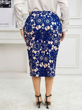 Moterų gėlių spausdinta klubinė sijonas, vidutinio ilgio, 95% poliesteris, 2025 m. vasara, stilius: temperamentingas ir kasdienė kelionė