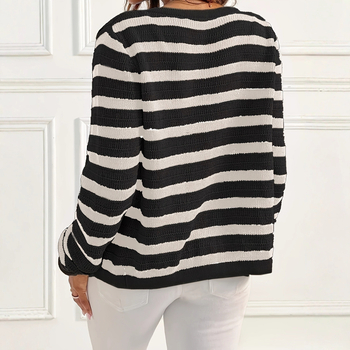Pleten kardigan s prugama, gumbima, okrugli izrez, dugi rukavi