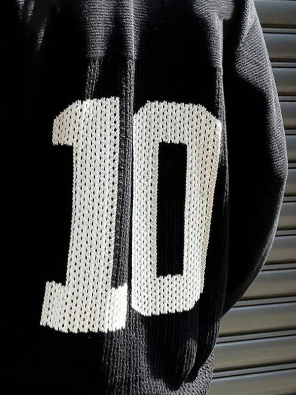 Jacquard pleteni pulover s okruglim izrezom, dugi rukavi, labav kroj, jesensko-zimsko