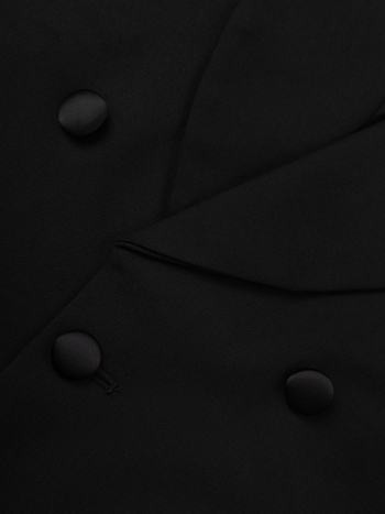 Vyrinis frakas su uodega — siauras kirpimas, šaliko apykaklė, vieno mygtuko užsegimas, poliesterio mišinys