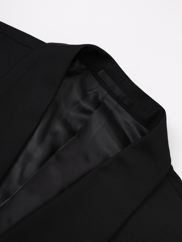 Vyrinis frakas su uodega — siauras kirpimas, šaliko apykaklė, vieno mygtuko užsegimas, poliesterio mišinys