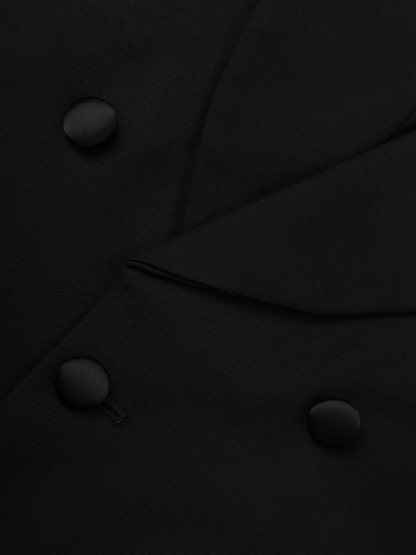 Vyrinis frakas su uodega — siauras kirpimas, šaliko apykaklė, vieno mygtuko užsegimas, poliesterio mišinys