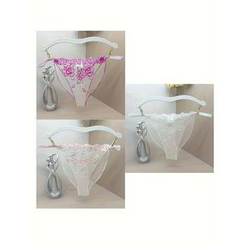 Ženske flis hlače s čipkom i izvezenim uzorkom (100% poliester, 3D uzorak, niski struk, podstava od vlakana bambusa)