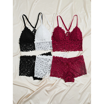 Ženski set donjeg rublja: trokutasti košarice, srednje oblikovane košarice, akrilna tkanina, podstava od spandexa