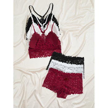 Ženski set donjeg rublja: trokutasti košarice, srednje oblikovane košarice, akrilna tkanina, podstava od spandexa