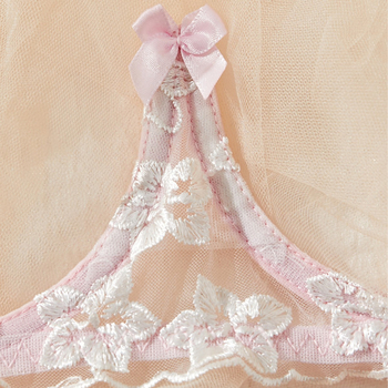 Set donjeg rublja - izvezen čipke, grudnjak s polumjesečnim košem, Lolita inspiriran, poliester, za žene, zimsko izdanje 2024