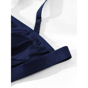 6-частов комплект дамско бельо в ретро стил с дантелен сутиен и триъгълна чашка, полиестерна материя, неформована чашка, комфорт