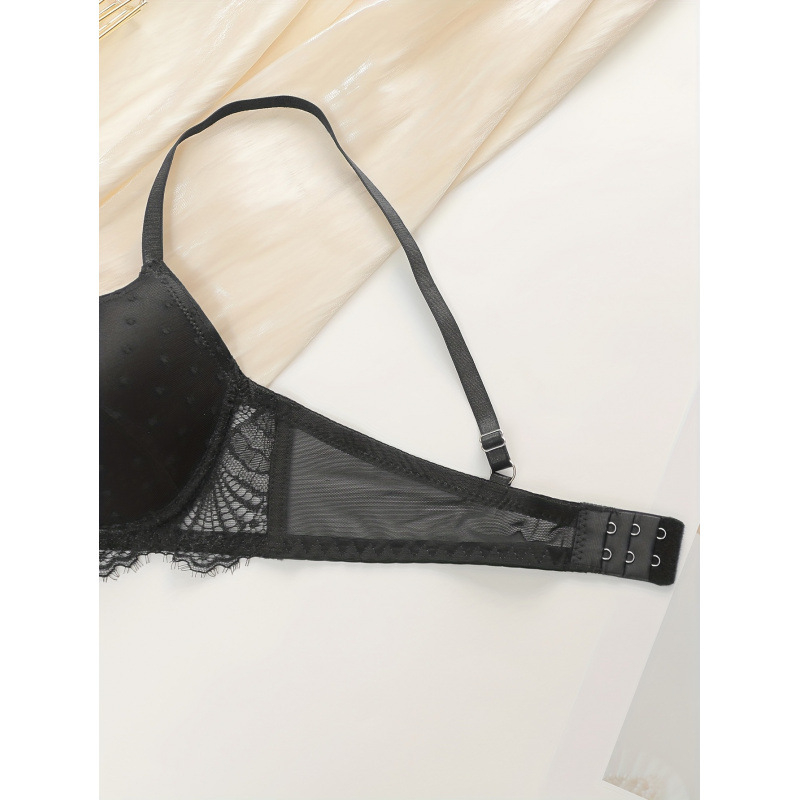 Bikini set s motivom srca s točkicama; 100% akril; podstava od spandeksa; trokutasti kupa; srednje oblikovane kupa