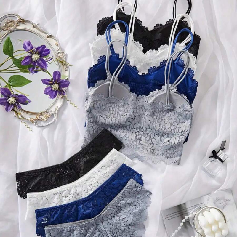 Bra set Milk Silk, tube-top stil, šalice bez oblika, fiksirani dvostruki remeni, zatvaranje bez gumba