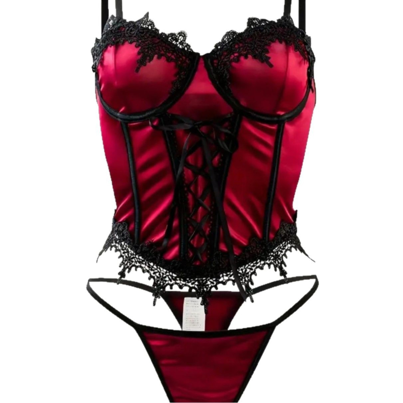 Ženski seksi set donjeg rublja s otvorenim leđima – poliester, 90–95% poliester, stil uloga