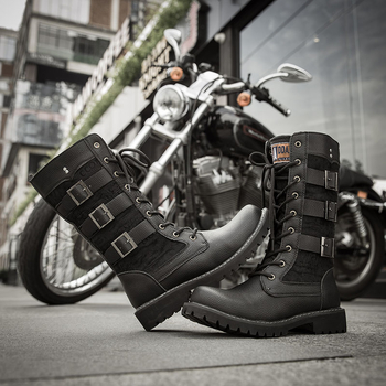 Muške Martin čizme s visokim vratom, PU gornji dio, gumeni potplat, zaobljena špička