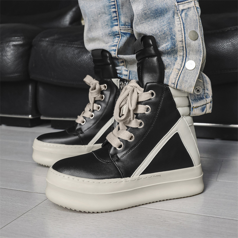 Muške tenisice s visokim gornjim dijelom i debelim potplatom, PU gornji dio, gumeni potplat, vezivanje šnúrkami