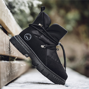 Muške Martin čizme, casual stil, gornji dio od umjetne kože, PVC đon, zaobljena vrh, srednja visina potkoljenice, PU uložak