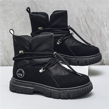 Muške Martin čizme, casual stil, gornji dio od umjetne kože, PVC đon, zaobljena vrh, srednja visina potkoljenice, PU uložak