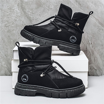 Muške Martin čizme, casual stil, gornji dio od umjetne kože, PVC đon, zaobljena vrh, srednja visina potkoljenice, PU uložak