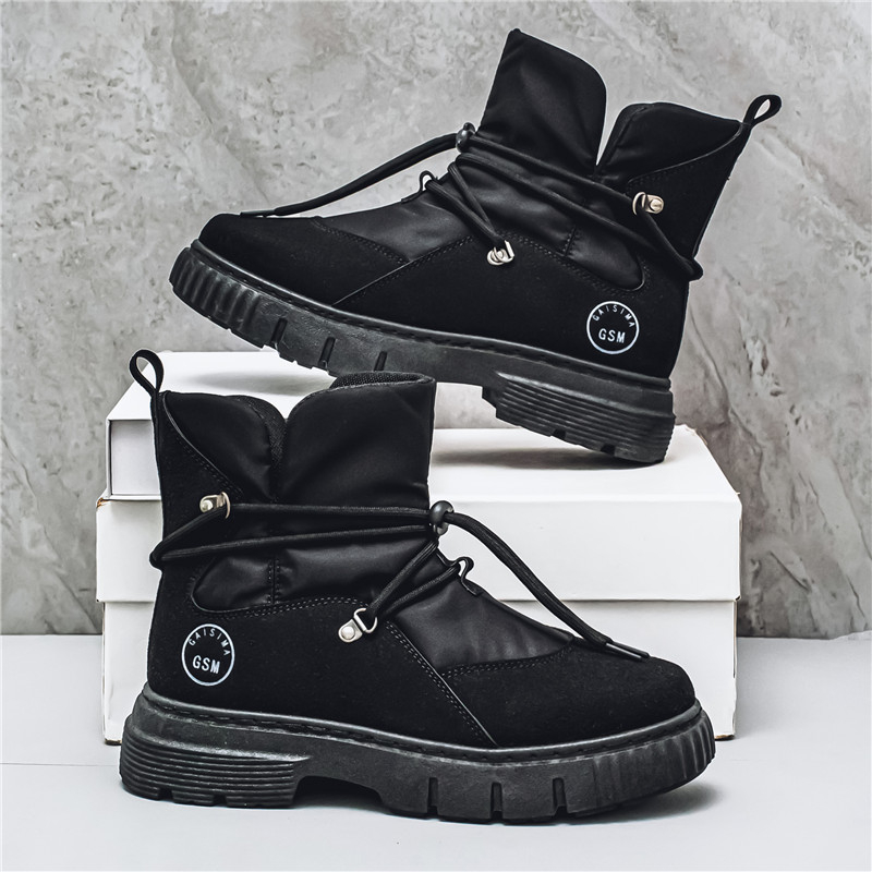 Muške Martin čizme, casual stil, gornji dio od umjetne kože, PVC đon, zaobljena vrh, srednja visina potkoljenice, PU uložak