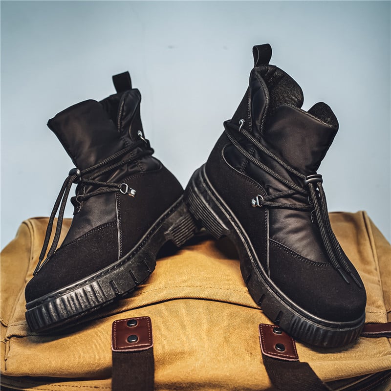 Muške Martin čizme, casual stil, gornji dio od umjetne kože, PVC đon, zaobljena vrh, srednja visina potkoljenice, PU uložak