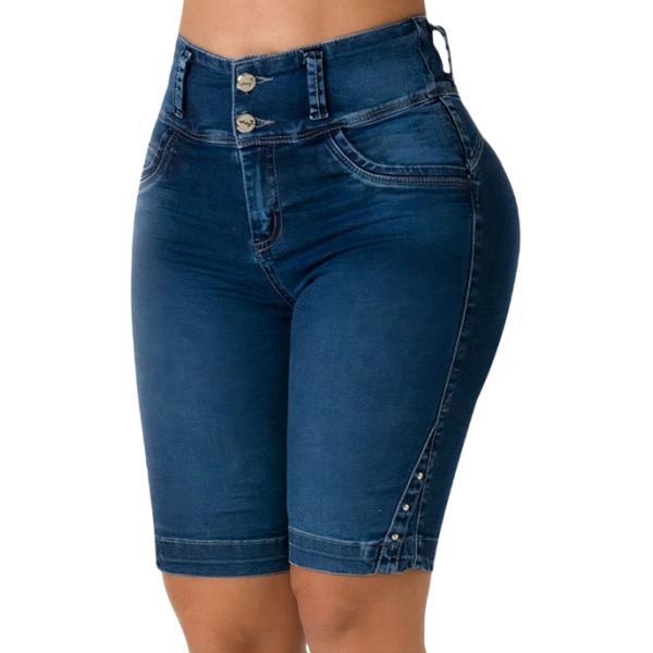 Traper bermuda šorc s ultra-niskim strukom, s naramenicama, krojem s proširenim krojem i duljinom do tri četvrtine