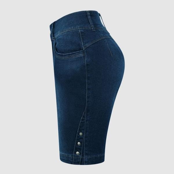 Traper bermuda šorc s ultra-niskim strukom, s naramenicama, krojem s proširenim krojem i duljinom do tri četvrtine