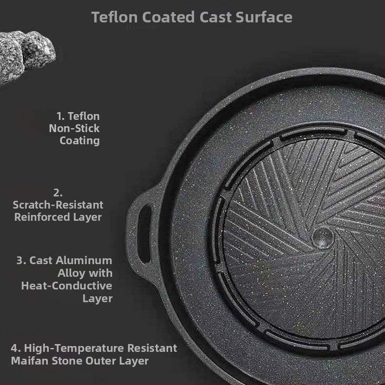 Hliníková štvorcová skladacia gril panvica s nepriľnavým povrchom na vonkajšie použitie