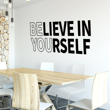 Samoljepljiva zidna naljepnica s porukama pozitivne energije, PVC materijal, 1 komad, crtični stil, za dnevni boravak, spavaću sobu ili ulaz